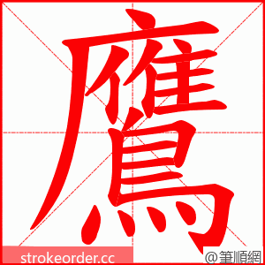 鷹 的笔顺动画顺序