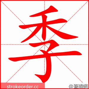 季 的笔顺动画顺序