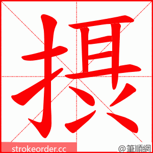摂 的笔顺动画顺序