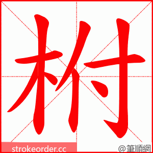 柎 的笔顺动画顺序