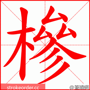 槮 的笔顺动画顺序