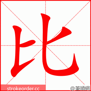 比 的笔顺动画顺序