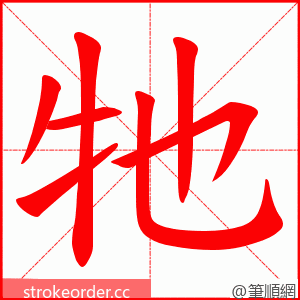 牠 的笔顺动画顺序