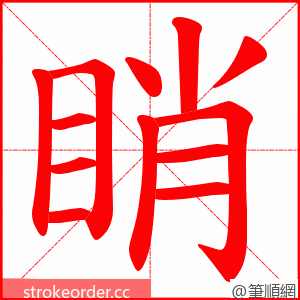 睄 的笔顺动画顺序