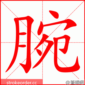 腕 的笔顺动画顺序