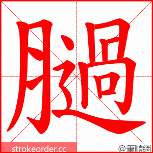 膼 的笔顺动画顺序