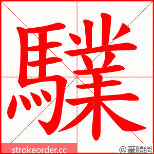 驜 的笔顺动画顺序