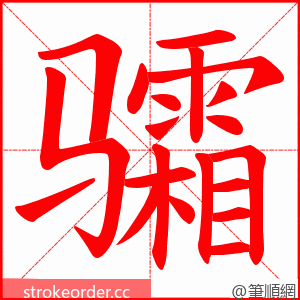 骦 的笔顺动画顺序