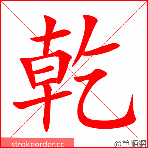 stroke order animation of 乾