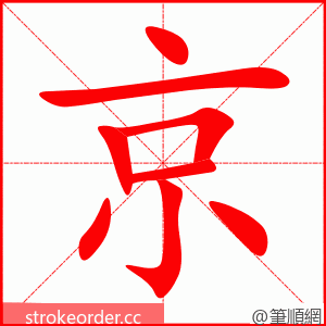 京 的笔顺动画顺序