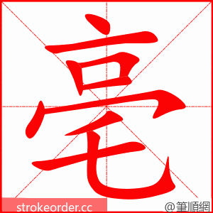 stroke order animation of 亳