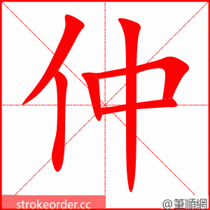 仲 的笔顺动画顺序