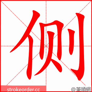 侧 的笔顺动画顺序