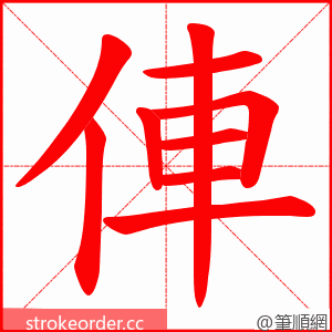 俥 的笔顺动画顺序