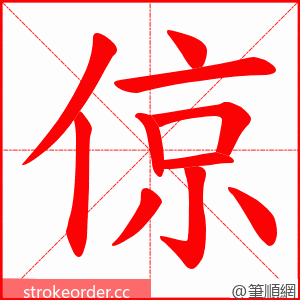 倞 的笔顺动画顺序