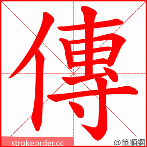 傳 的笔顺动画顺序