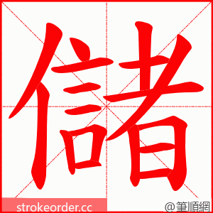 儲 的笔顺动画顺序