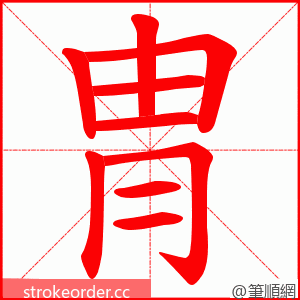 冑 的笔顺动画顺序