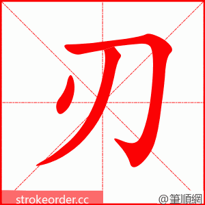 刃 的笔顺动画顺序