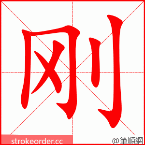 stroke order animation of 刚