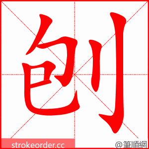 stroke order animation of 刨