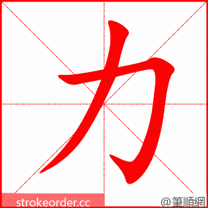 stroke order animation of 力
