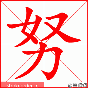 努 的笔顺动画顺序