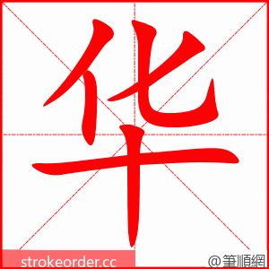 华 的笔顺动画顺序