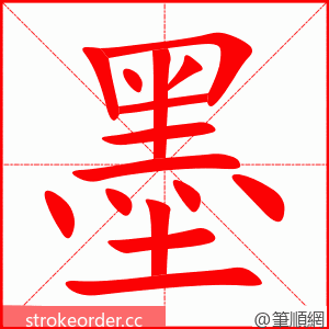 stroke order animation of 墨