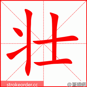 壮 的笔顺动画顺序