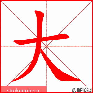大 的笔顺动画顺序
