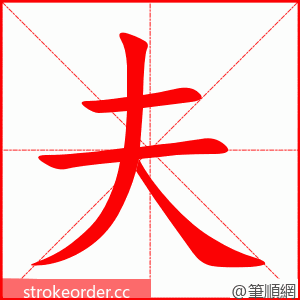 夫 的笔顺动画顺序