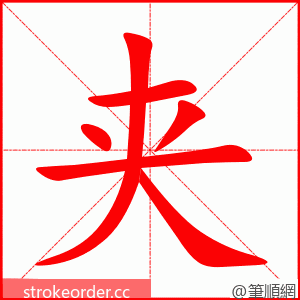 夹 的笔顺动画顺序