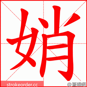 娋 的笔顺动画顺序