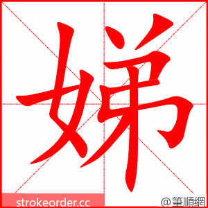 stroke order animation of 娣