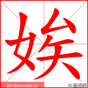 娭 的笔顺动画顺序