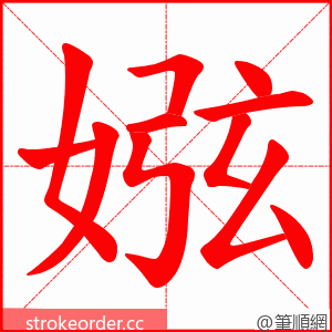 娹 的笔顺动画顺序