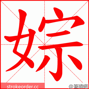 婃 的笔顺动画顺序