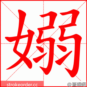 嫋 的笔顺动画顺序