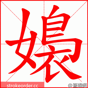 嬝 的笔顺动画顺序