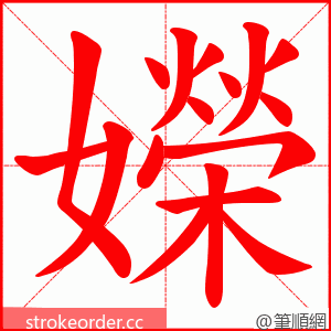 嬫 的笔顺动画顺序