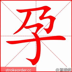 孕 的笔顺动画顺序