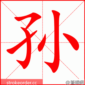 孙 的笔顺动画顺序