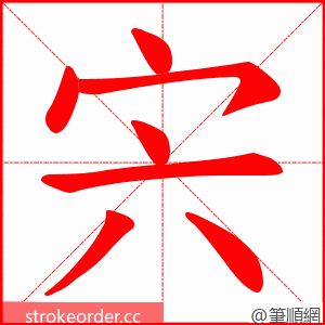 宍 的笔顺动画顺序