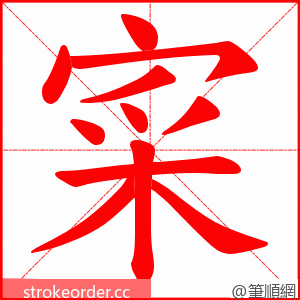 寀 的笔顺动画顺序
