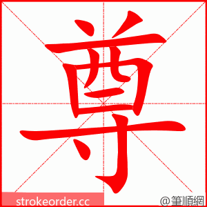 尊 的笔顺动画顺序