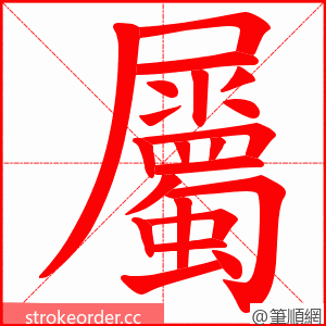 屬 的笔顺动画顺序