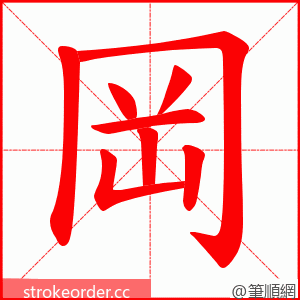 岡 的笔顺动画顺序