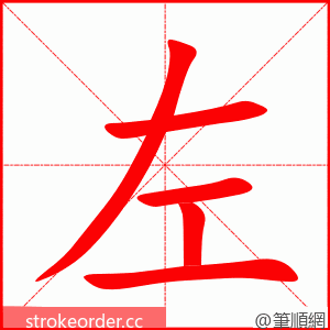 左 的笔顺动画顺序