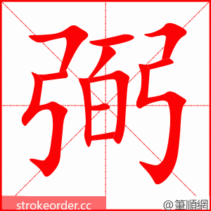 stroke order animation of 弼